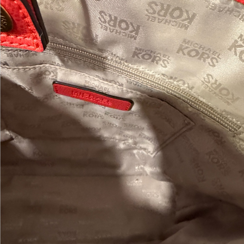 Michael Kors Bright Salmon Pink Tote - Gold Hardware - Picture 9 of 11